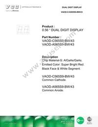 VAOD-C565S9-BW/43 Datasheet Cover