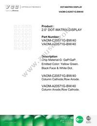 VAOM-C20571G-BW/40 Datasheet Cover