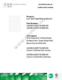 VAOM-C20571S-BW/40 Datasheet Cover