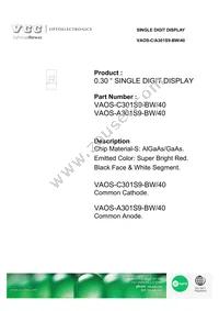 VAOS-C301S9-BW/40 Datasheet Cover