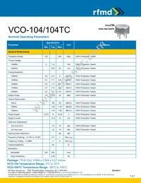 VCO-104TC Datasheet Cover