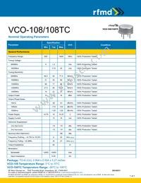 VCO-108TC Datasheet Cover