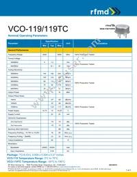 VCO-119TC Datasheet Cover