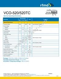 VCO-520 Datasheet Cover