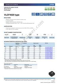 VLCF4020T-1R8N1R9 Datasheet Cover