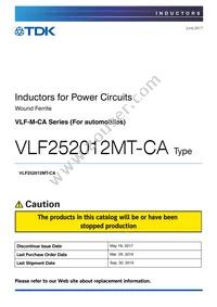 VLF252012MT-R68N-CA Datasheet Cover