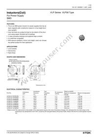 VLP5610T-2R7M1R0 Datasheet Cover