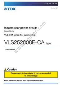 VLS252008ET-3R3M-CA Datasheet Cover