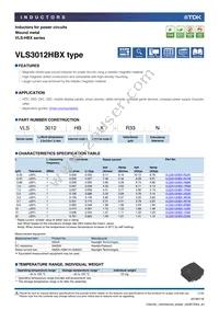 VLS3012HBX-1R5M Datasheet Cover