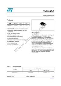 VN920SP-E Datasheet Cover