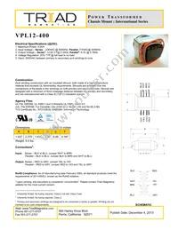 VPL12-400 Datasheet Cover