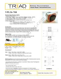 VPL36-700 Datasheet Cover
