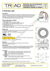VPM240-100 Datasheet Cover