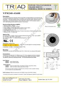VPM240-41600 Datasheet Cover