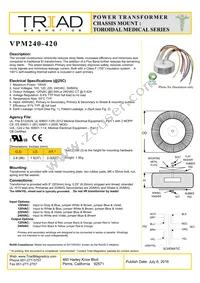 VPM240-420 Datasheet Cover