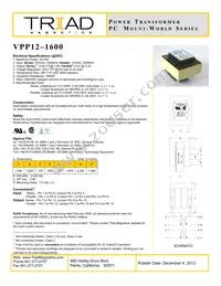 VPP12-1600 Datasheet Cover