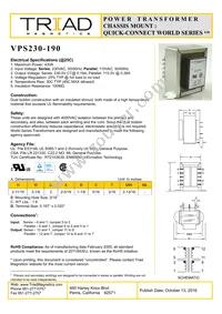 VPS230-190-B Datasheet Cover