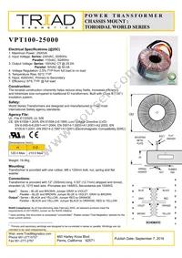 VPT100-25000 Datasheet Cover
