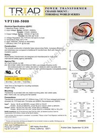 VPT100-5000 Datasheet Cover