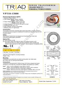 VPT18-13800 Datasheet Cover