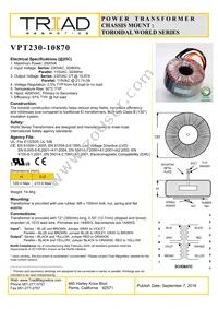 VPT230-10870 Datasheet Cover