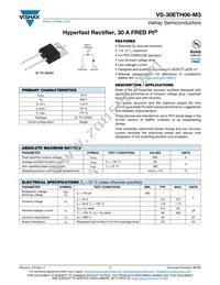 VS-30ETH06-M3 Datasheet Cover