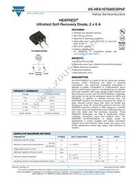 VS-HFA16TA60CSPBF Datasheet Cover