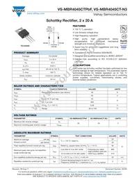VS-MBR4045CT-N3 Datasheet Cover