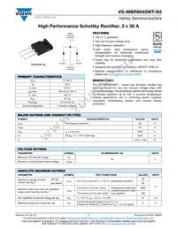 VS-MBR6045WT-N3 Datasheet Cover