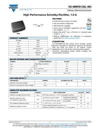 VS-MBRS130L-M3/5BT Datasheet Cover