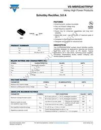 VS-MBRS340TRPBF Datasheet Cover