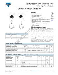 VS-MURB820-1PBF Datasheet Cover