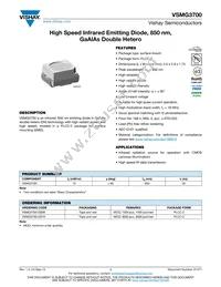 VSMG3700-GS08 Datasheet Cover