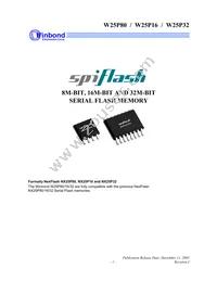 W25P80VSSIG T&R Datasheet Cover