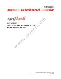 W25Q40BWUXIE TR Datasheet Cover