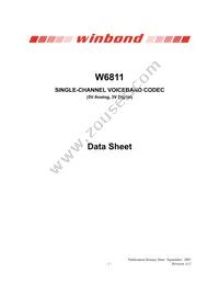 W6811IWG Datasheet Cover