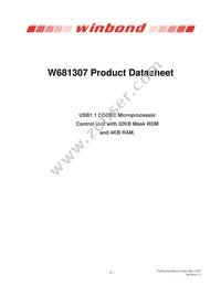W681307DG Datasheet Cover
