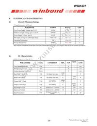 W681307DG Datasheet Page 20