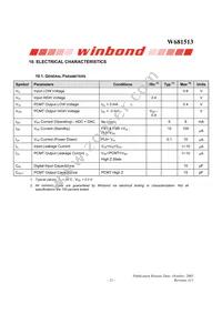 W681513SG Datasheet Page 21