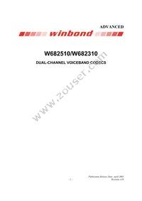 W682510S Datasheet Cover