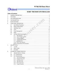 W78E051B40PL Datasheet Cover