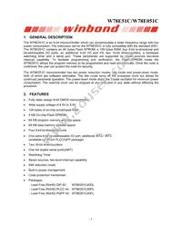 W78E051C40PL Datasheet Page 2