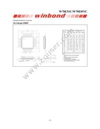 W78E051C40PL Datasheet Page 22