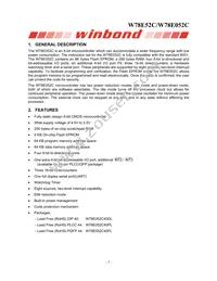 W78E052C40PL Datasheet Page 2