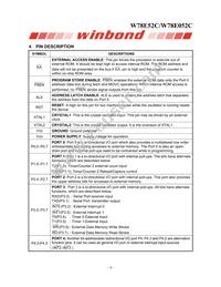 W78E052C40PL Datasheet Page 4