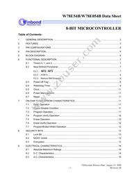 W78E054B40PL Datasheet Cover