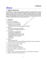 W78E378 Datasheet Page 2