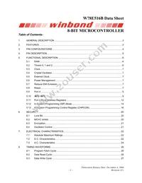 W78E516B40PL Datasheet Cover