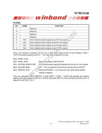 W78E516B40PL Datasheet Page 13