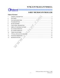 W78L032A24FL Datasheet Cover